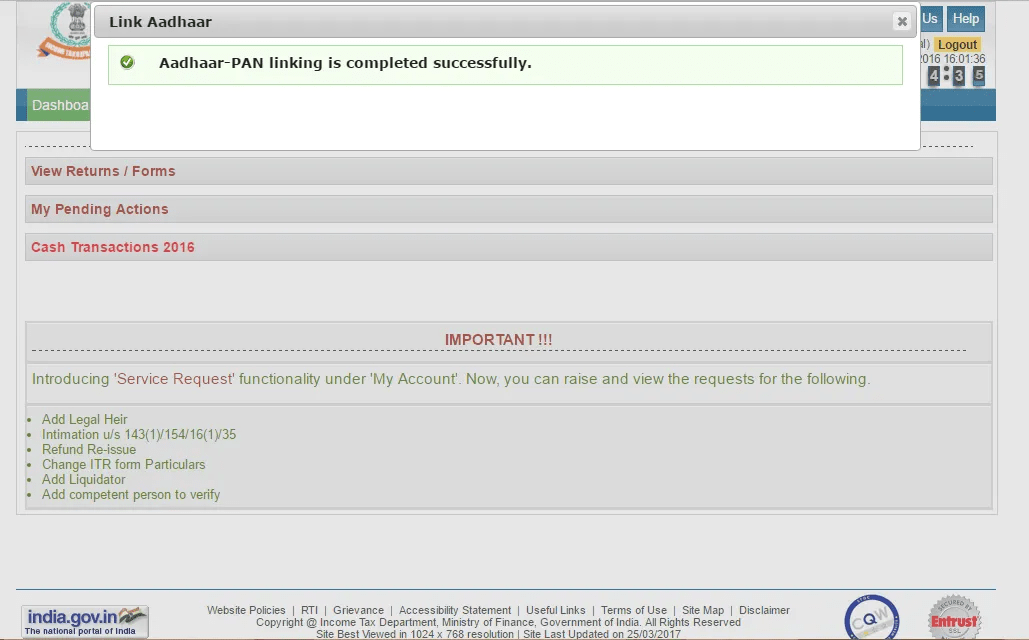 Link Aadhaar to PAN Card