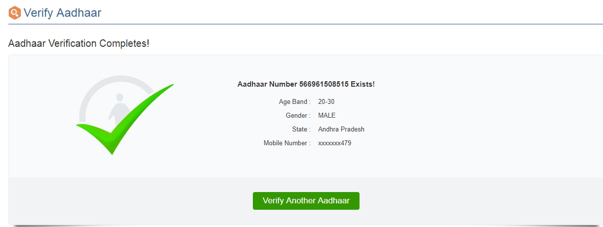 Aadhaar Number Verification