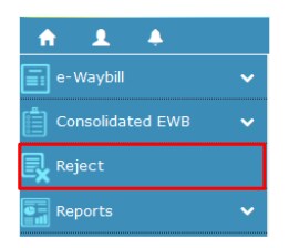 E-way bill portal Reject Option