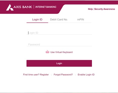 How to change address in axis bank credit card online