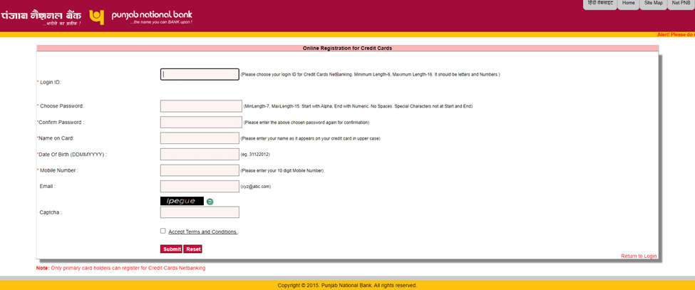 PNB CC Login