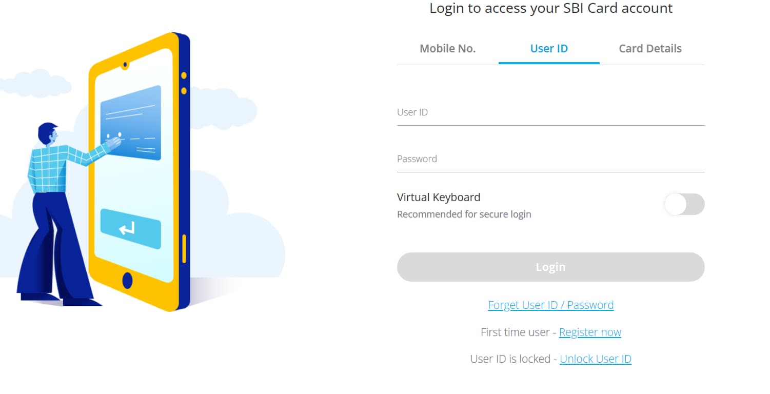 SBI Credit Card Net Banking Login