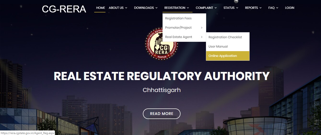 RERA CG Online Application for Real Estate Agent