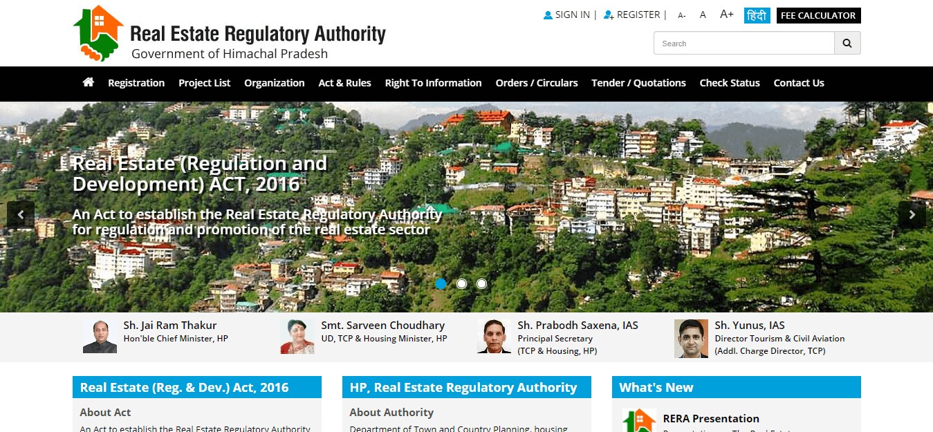 Check out registration page of RERA HP