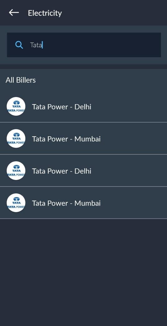 Tata Power Electricity Bill Payment