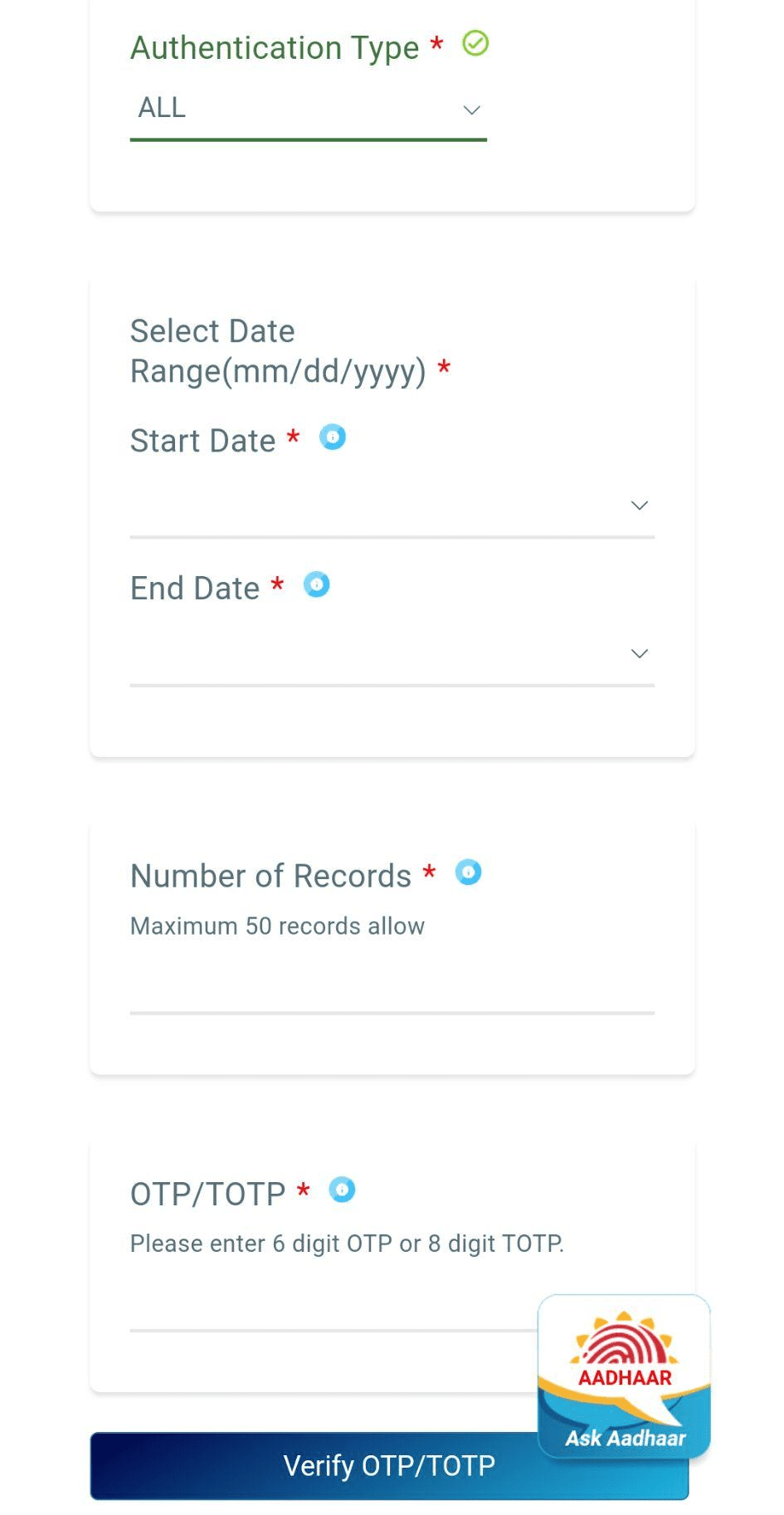 Aadhaar Card Usage History Aadhaar Card Usage History