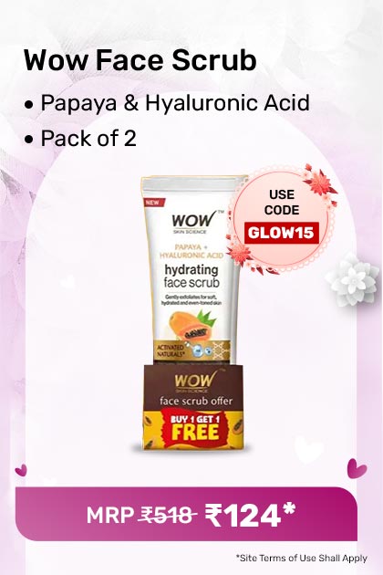 Wow Papaya & Hyaluronic Acid Face Scrub - Buy 1 Get 1 Free (100 Ml X 2) - Clearance Sale
