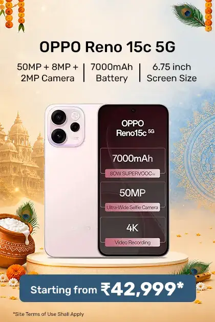 Oppo Reno 15c 5g Smartphone, 8gb Ram, 256gb Storage, Elegant Design - Afterglow Pink