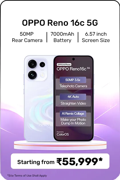 Oppo Reno 16c 5g Smartphone, 12gb Ram, 256gb Storage - Stellar Purple