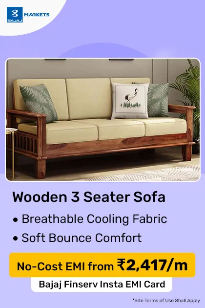 Wooden 3 Seater Sofa for Living Room