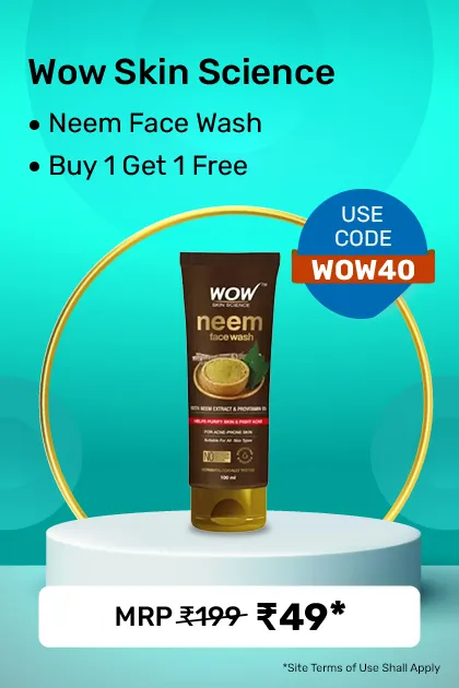 Wow Skin Science Neem+abpha Face Wash Buy 1 Get 1 Free (100 Ml X 2)