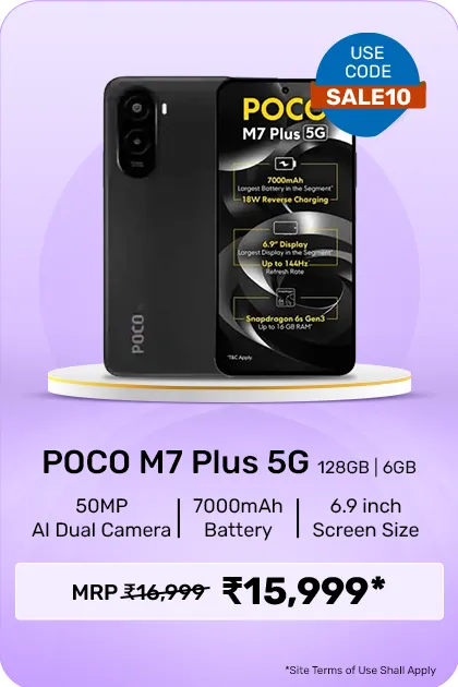 POCO M7 Plus 5G, Carbon Black (6GB, 128GB)